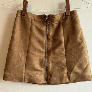 H&M | Faux Suede Light Brown Skirt
